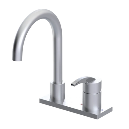 Rubinet 4" Centre Single Control Lav. Set. (less drain) Satin Chrome