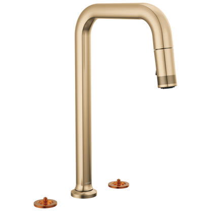 Brizo Widespread Pull Down Faucet With Square Spout Less Handles