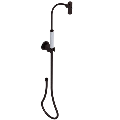 Rubinet Hand Held Shower Bidet with Extended Reach & Dual Function Spray Including Wall Bracket with Supply & Hose (Round) Oil Rubbed Bronze