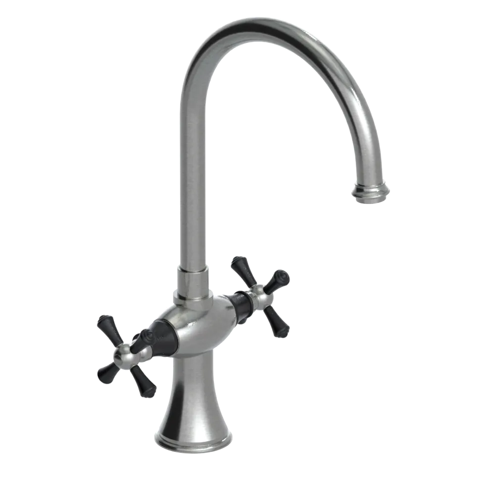Rubinet Two Handle Single Hole Kitchen Set Satin Nickel