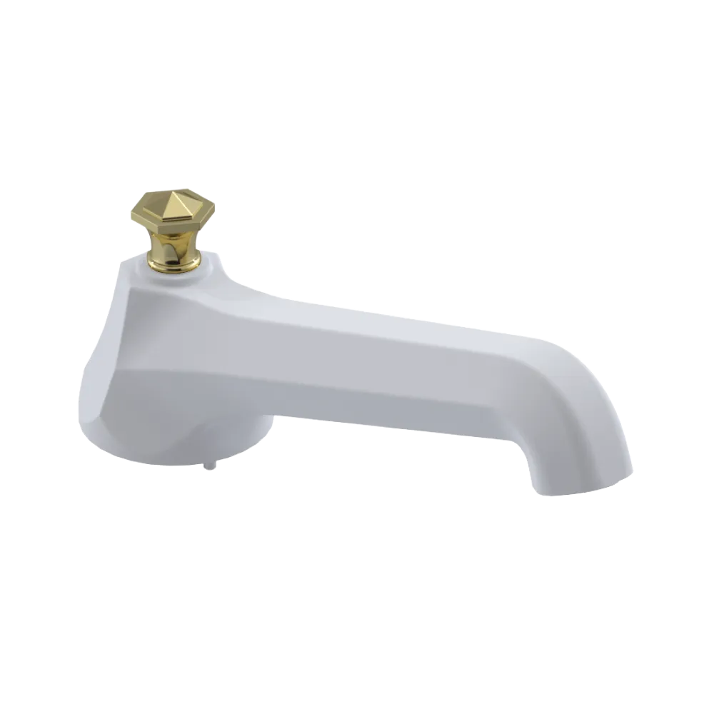 Rubinet Tub Filler Spout Deck Mount Matt White