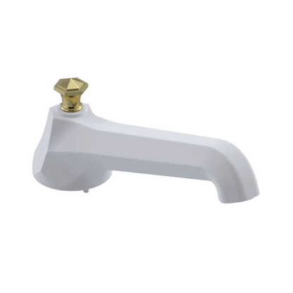 Rubinet Tub Filler Spout Deck Mount Matt White