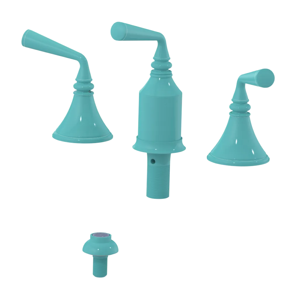 Rubinet Bidet Fitting with Spray, Diverter, and Vacum Breaker (Less Drain) Aqua