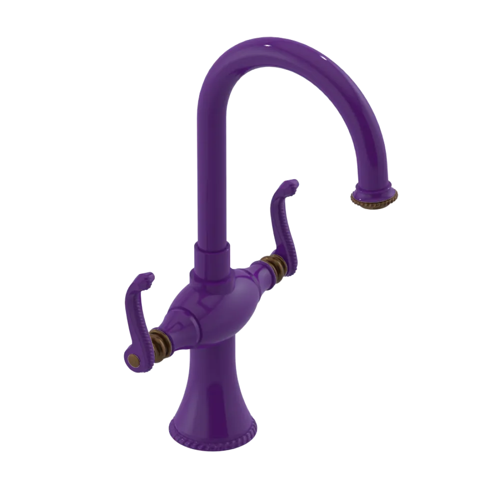Rubinet Single Hole Dual Handle Lav. Set. (less drain) Purple Haze