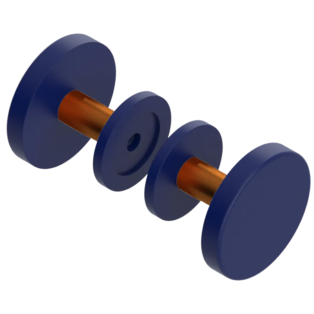 Rubinet Shower Door Knob (set) Midnight Blue