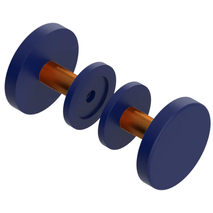 Rubinet Shower Door Knob (set) Midnight Blue