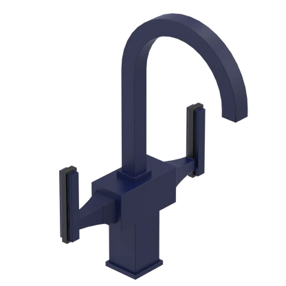 Rubinet Single Hole Dual Handle Lav. Set. (less drain) Midnight Blue