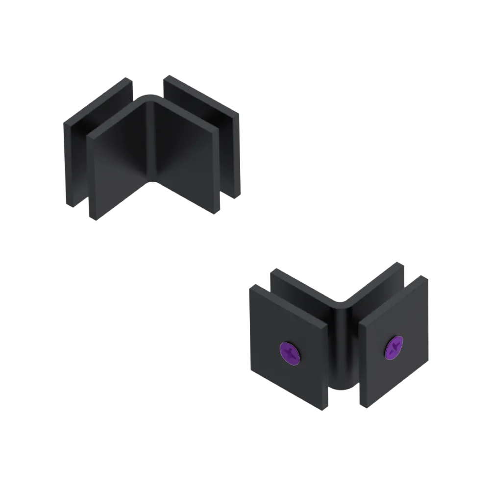 Rubinet 90 Glass to Glass Open Face Matt Black