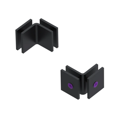 Rubinet 90 Glass to Glass Open Face Matt Black