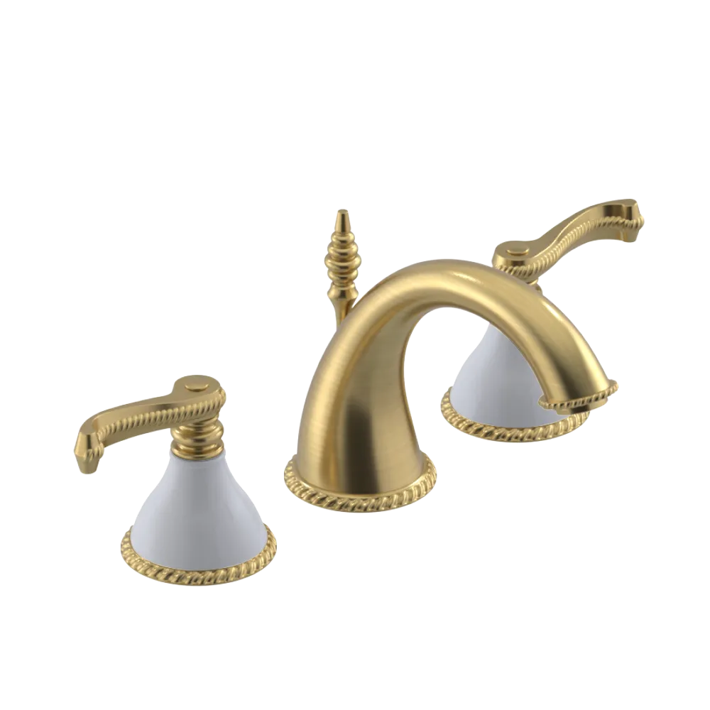 Rubinet Widespread Lav. Set. (less drain) Satin Brass