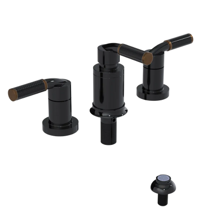 Rubinet Bidet Fitting with Spray, Diverter, and Vacum Breaker (Less Drain) Black