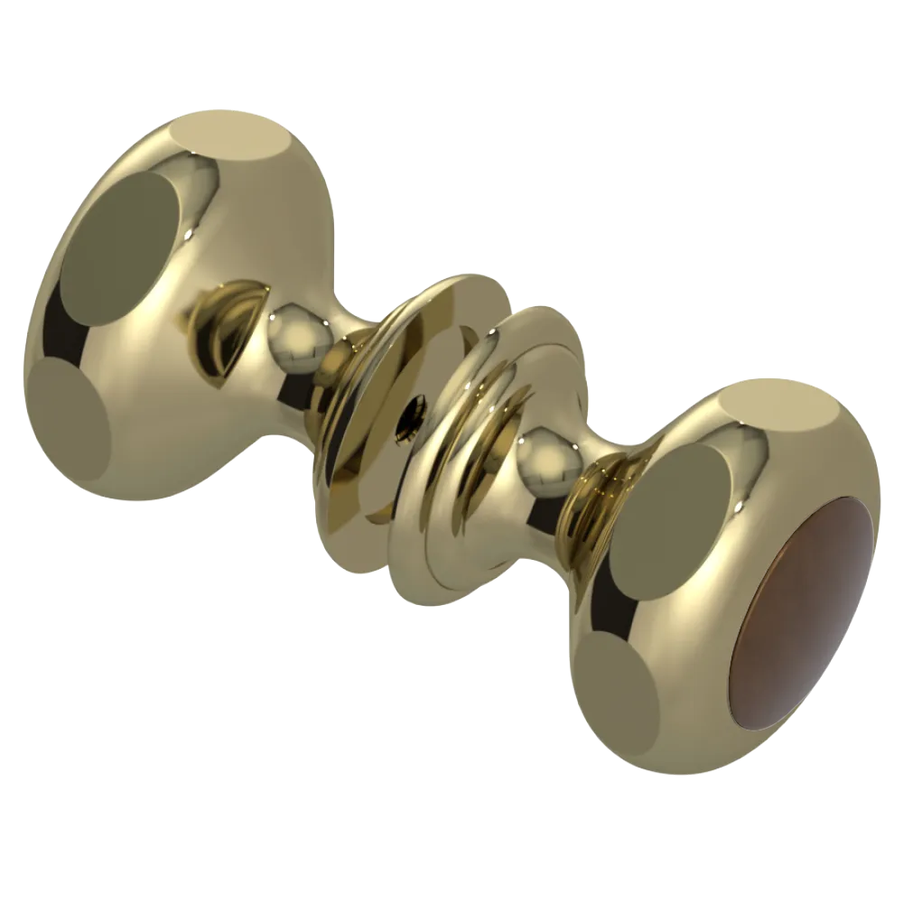 Rubinet Shower Door Knob (set) Natural Brass