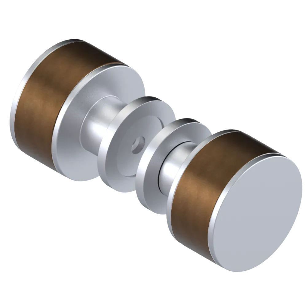 Rubinet Shower Door Knob (set) Satin Chrome