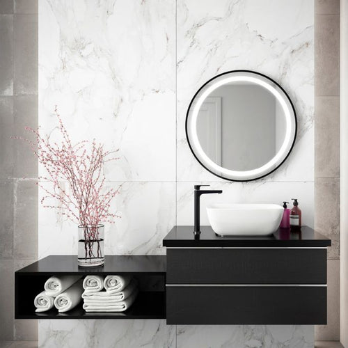 Kalia Effectled-illuminated - 30 x 30-Inch Framed LED Bathroom Mirror