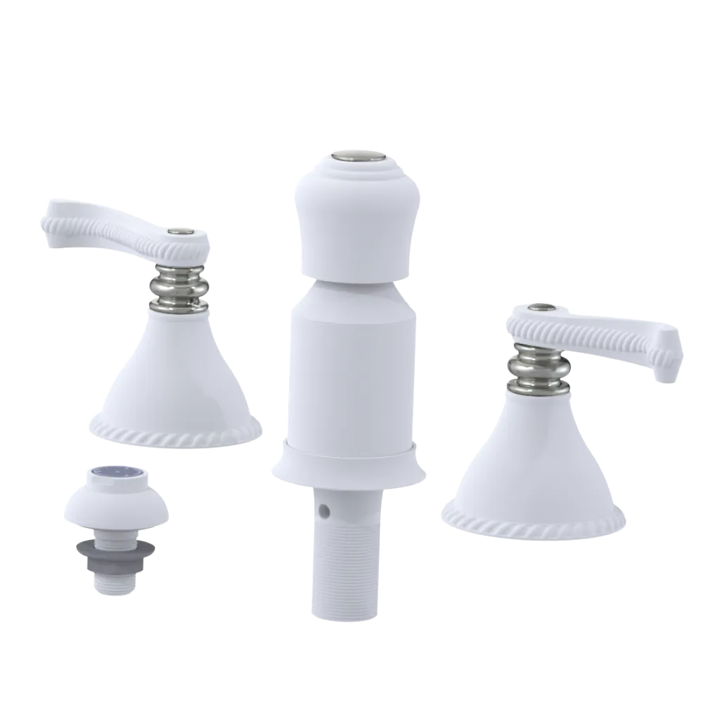 Rubinet Bidet Fitting with Spray, Diverter, and Vacum Breaker (Less Drain) Matt White