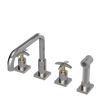 Rubinet Widespread Kitchen Set with Genesis Spout with Hand Spray Polished Nickel