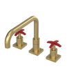 Rubinet Widespread Kitchen Set with Genesis Spout Satin Gold