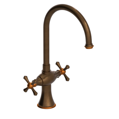Rubinet Two Handle Single Hole Kitchen Set Tuscan Brass