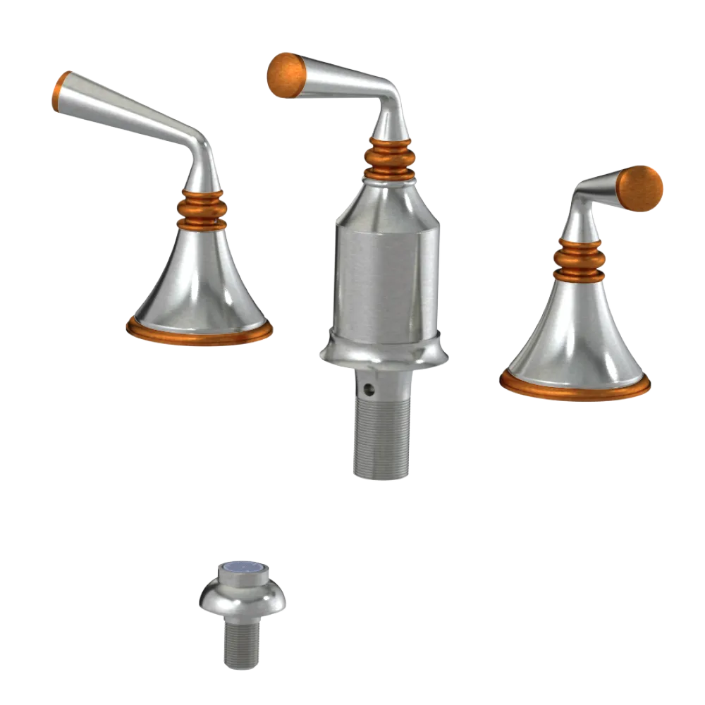 Rubinet Bidet Fitting with Spray, Diverter, and Vacum Breaker (Less Drain) Satin Nickel