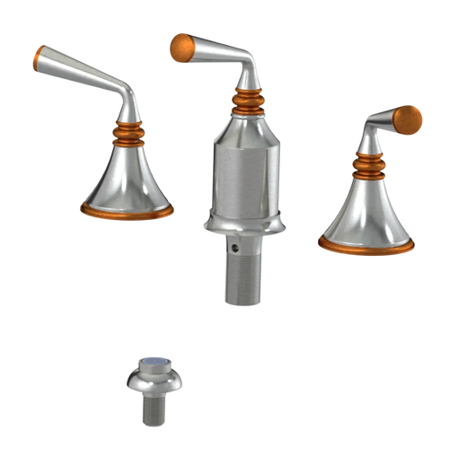 Rubinet Bidet Fitting with Spray, Diverter, and Vacum Breaker (Less Drain) Satin Nickel