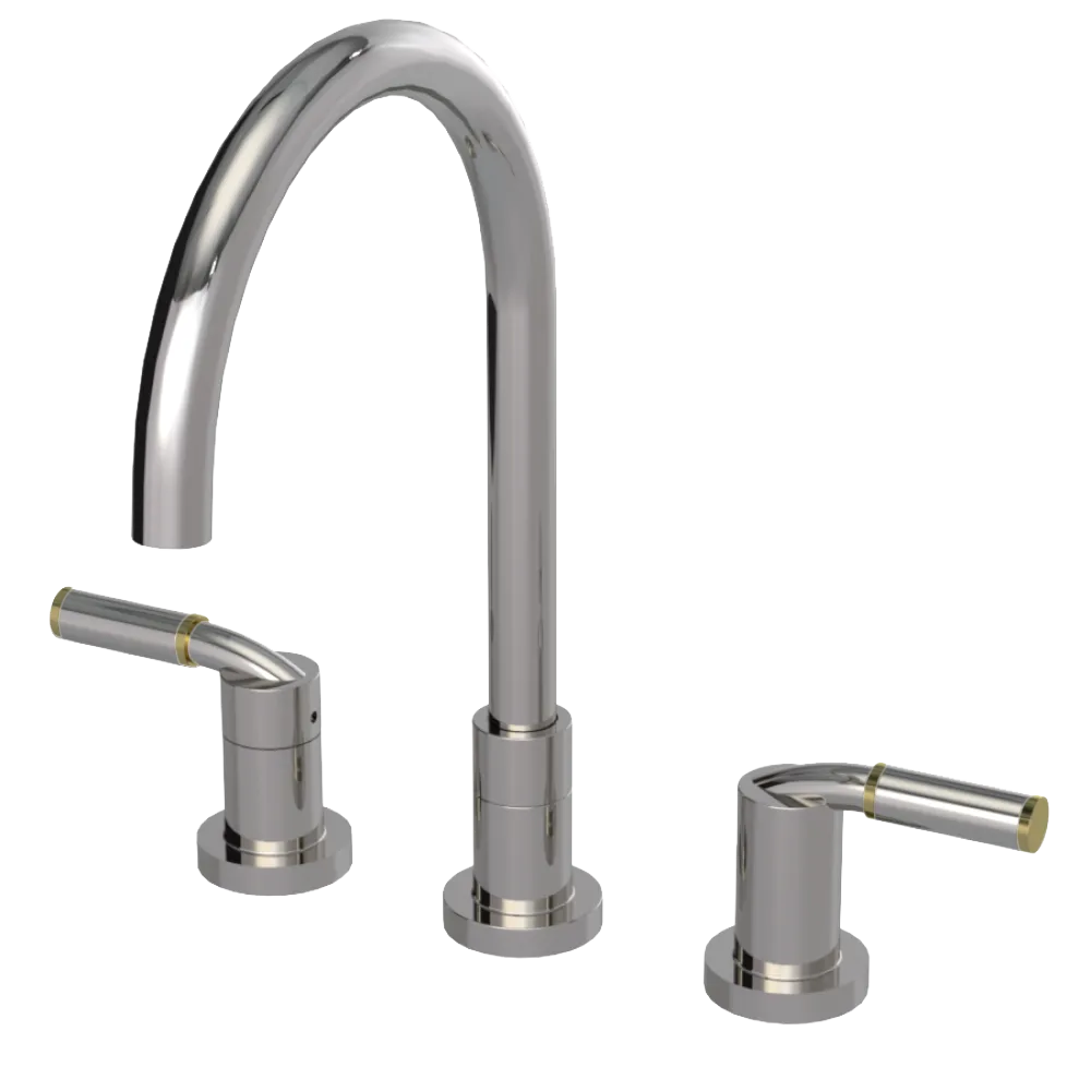 Rubinet Widespread Kitchen Set Polished Nickel
