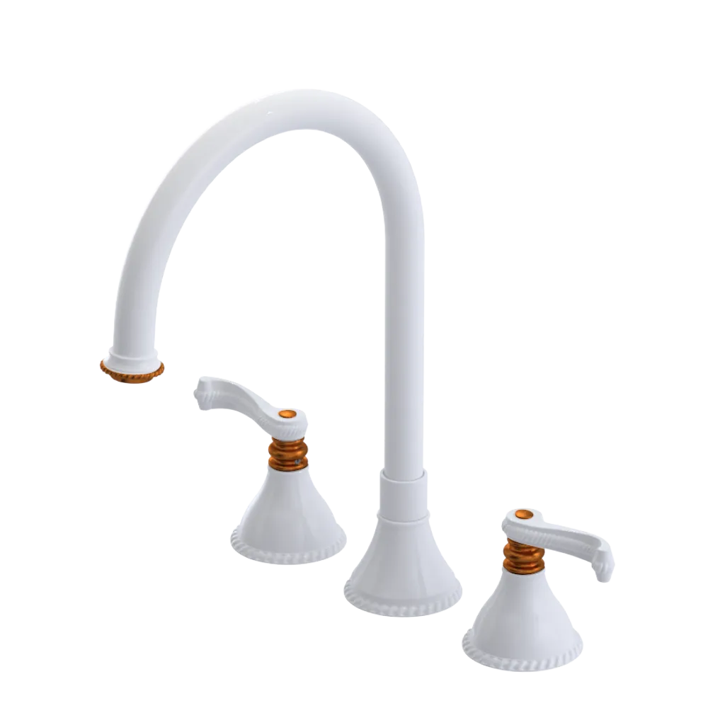 Rubinet Widespread Kitchen Set White