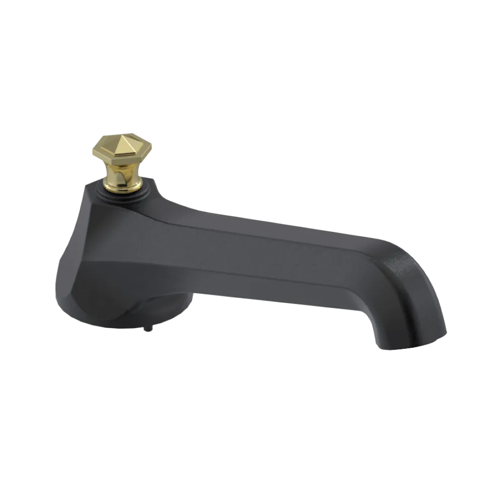Rubinet Tub Filler Spout Deck Mount Matt Black