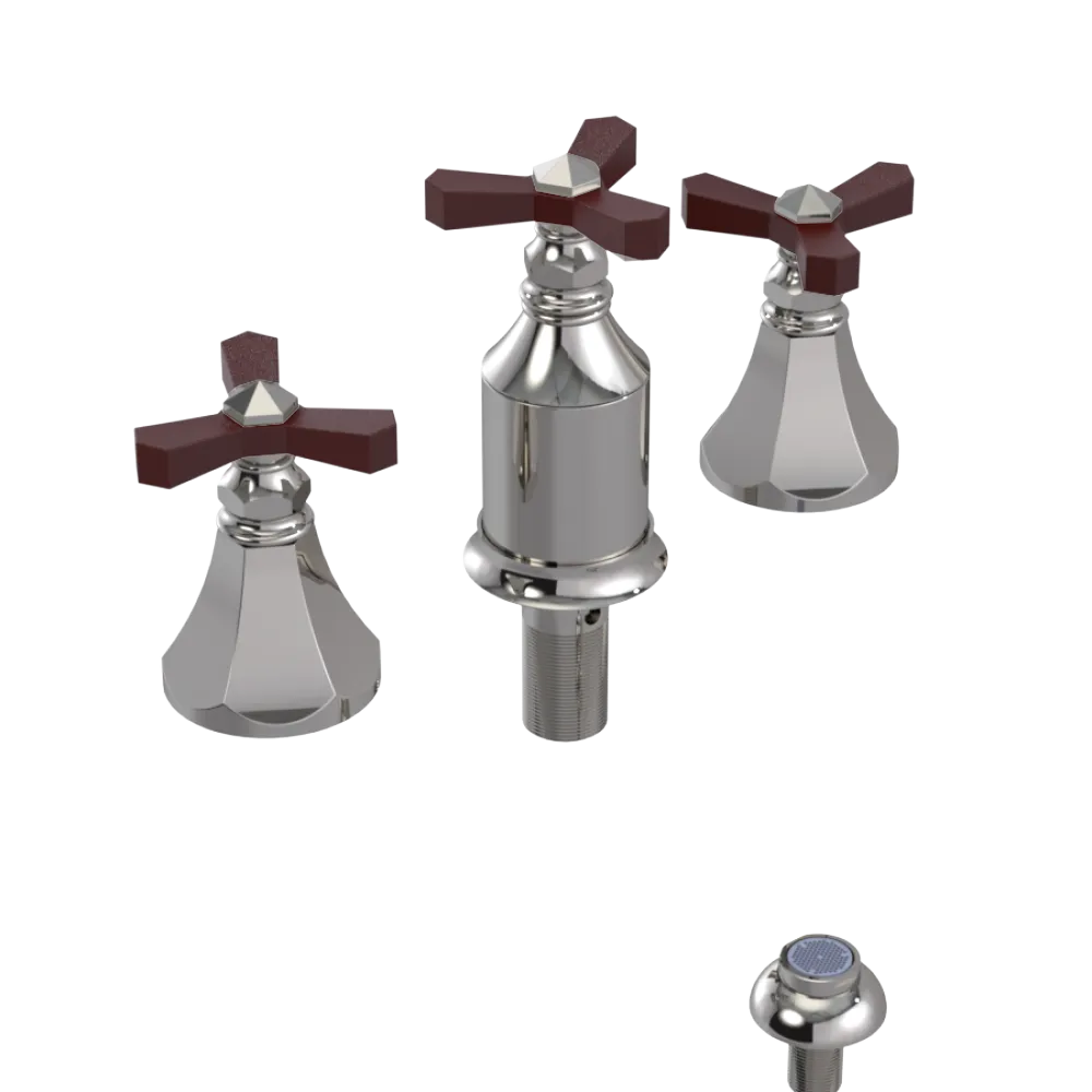 Rubinet Bidet Fitting with Spray, Diverter, and Vacum Breaker (Less Drain) Polished Nickel
