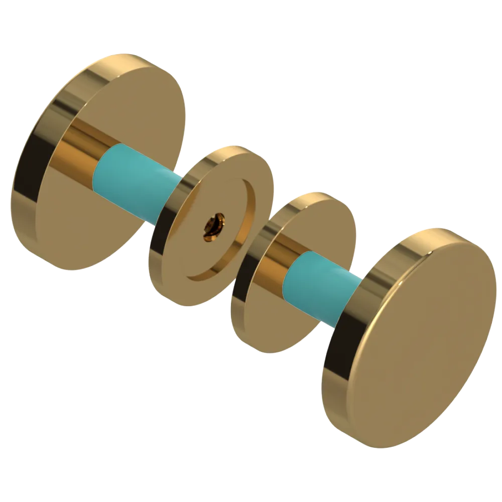 Rubinet Shower Door Knob (set) Gold