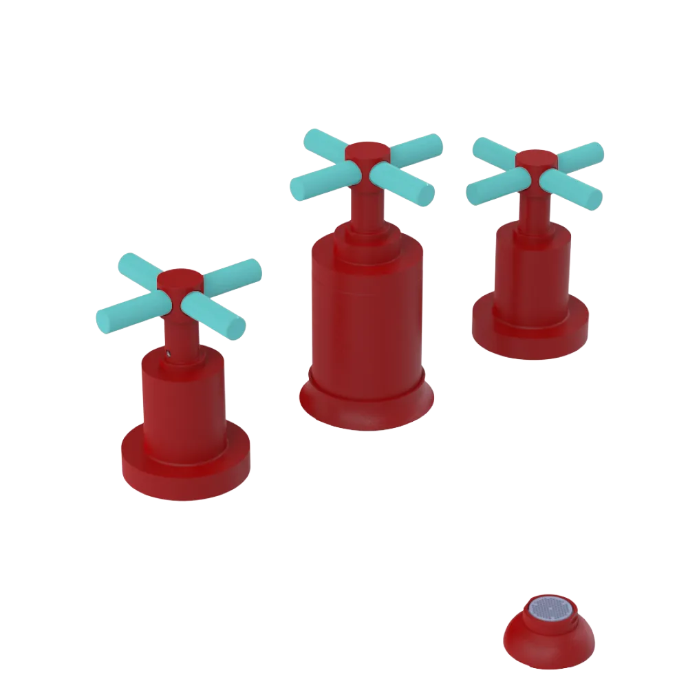 Rubinet Bidet Fitting with Spray, Diverter, and Vacuum Breaker (less drain) Maroon