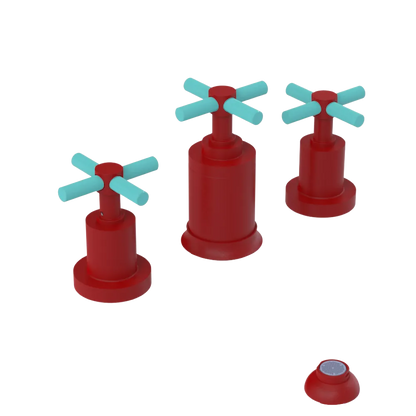 Rubinet Bidet Fitting with Spray, Diverter, and Vacuum Breaker (less drain) Maroon