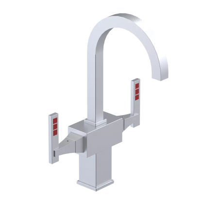 Rubinet Single Hole Dual Handle Lav. Set. (less drain) Satin Chrome
