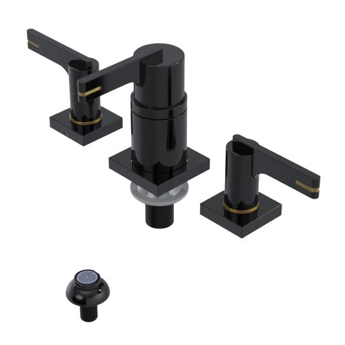 Rubinet Bidet Fitting with Spray, Diverter, and Vacum Breaker (Less Drain) Black