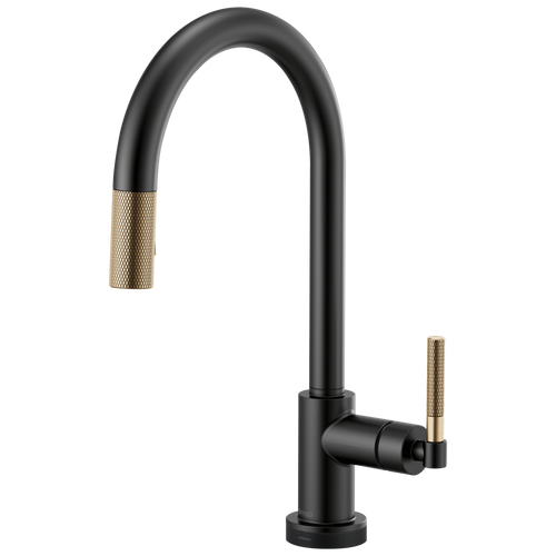 Brizo Smarttouch Pull Down Kitchen Faucet With Arc Spout And Knurled Handle