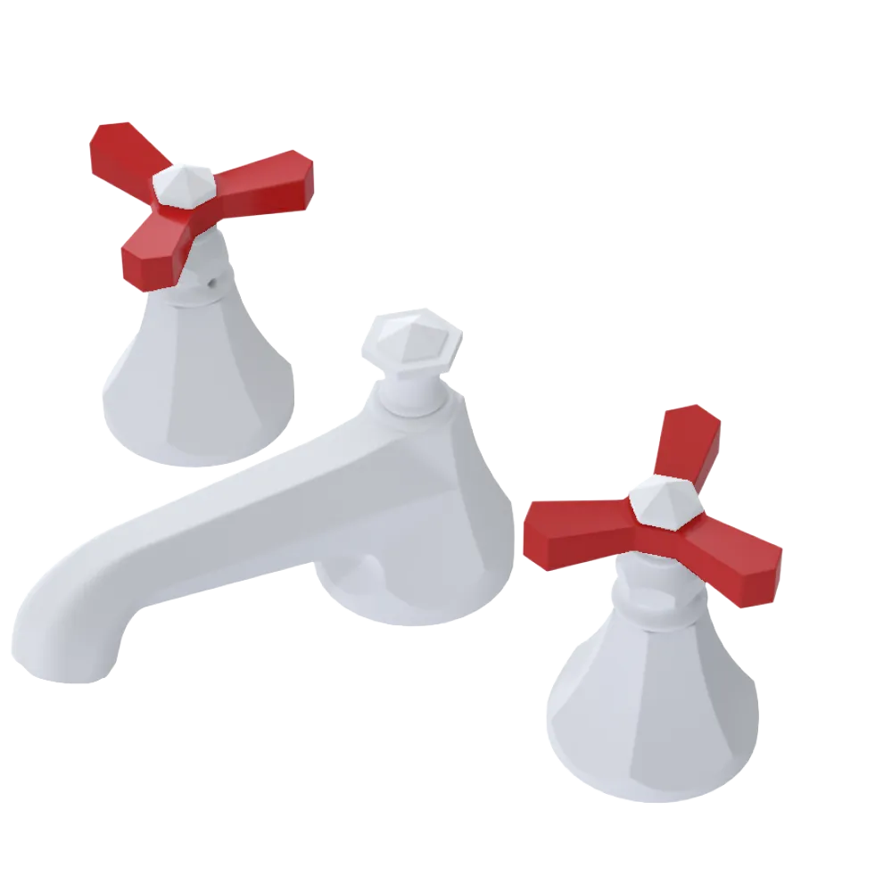 Rubinet Widespread Lav. Set. (less drain) Matt White