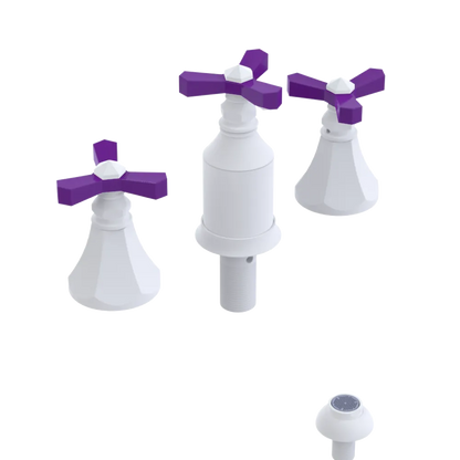 Rubinet Bidet Fitting with Spray, Diverter, and Vacum Breaker (Less Drain) Matt White