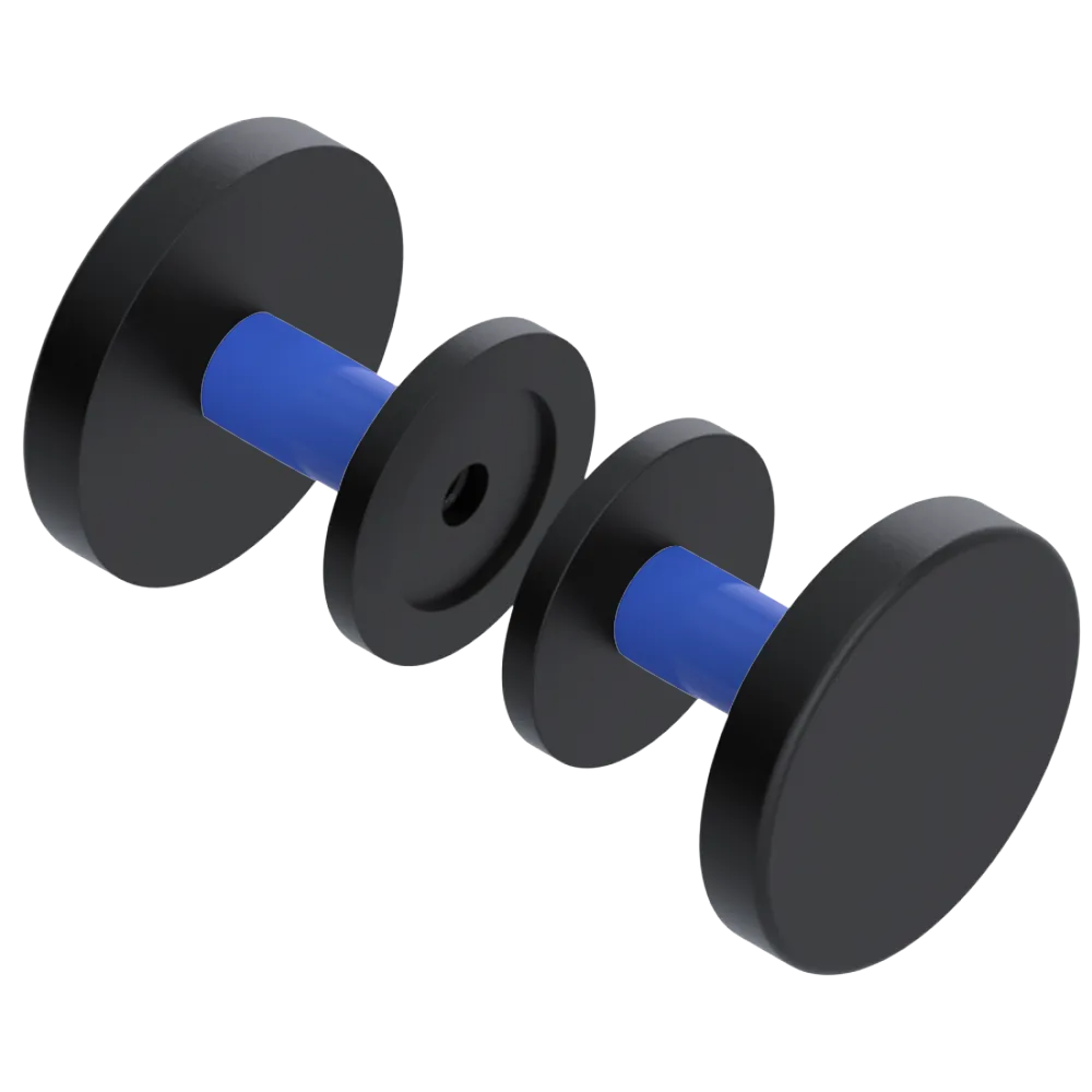 Rubinet Shower Door Knob (set) Matt Black