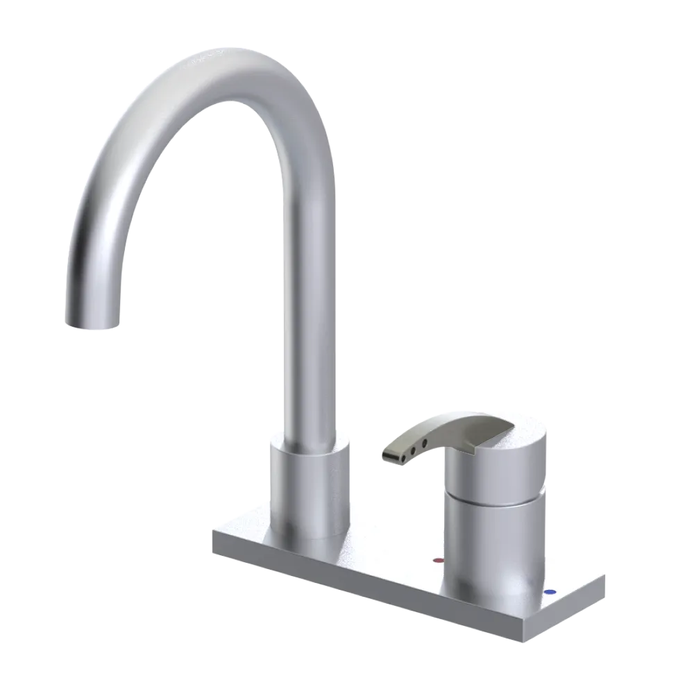 Rubinet 4" Centre Single Control Lav. Set. (less drain) Satin Chrome