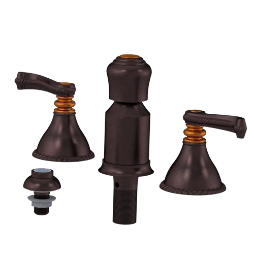 Rubinet Bidet Fitting with Spray, Diverter, and Vacum Breaker (Less Drain) Tuscan Brass