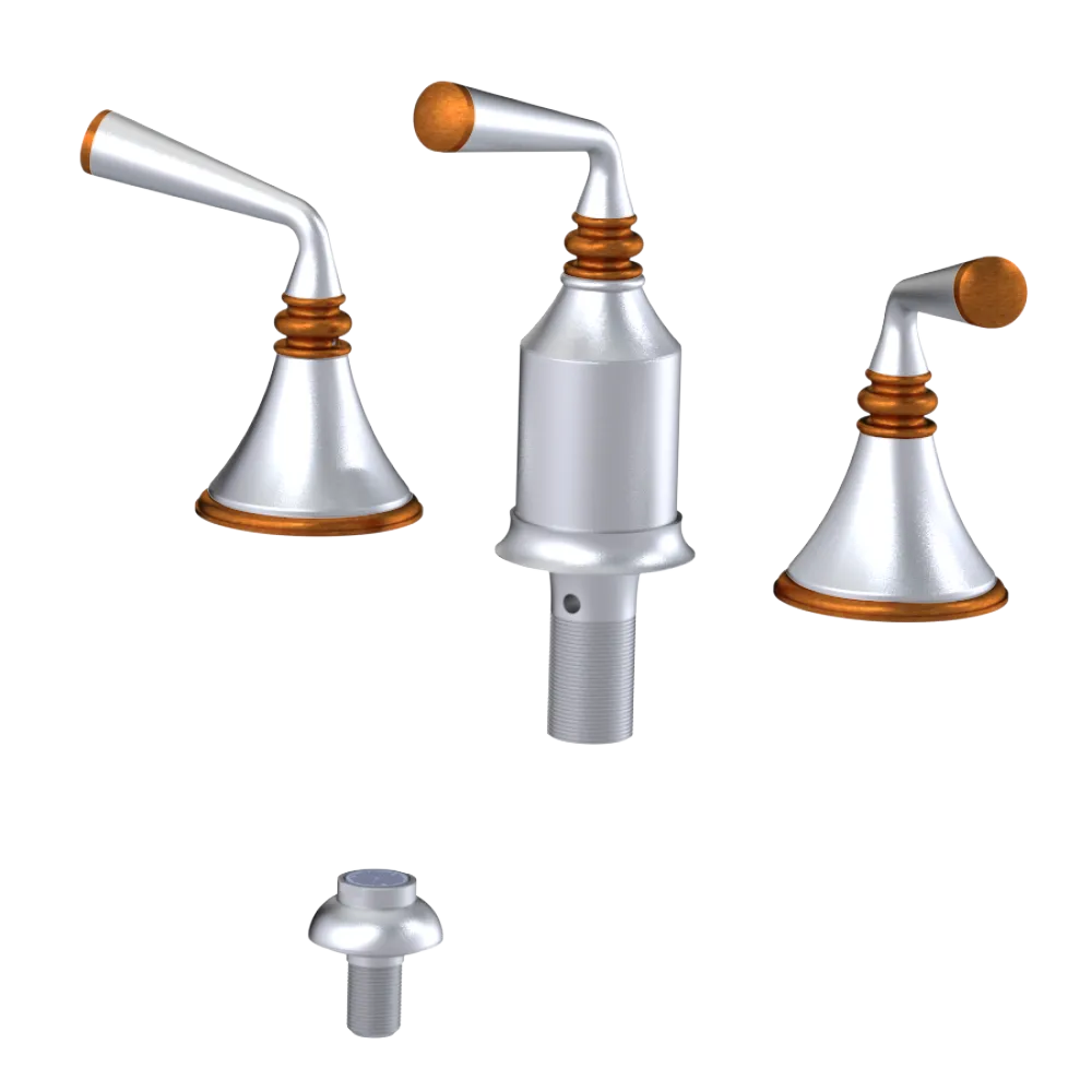 Rubinet Bidet Fitting with Spray, Diverter, and Vacum Breaker (Less Drain) Satin Chrome