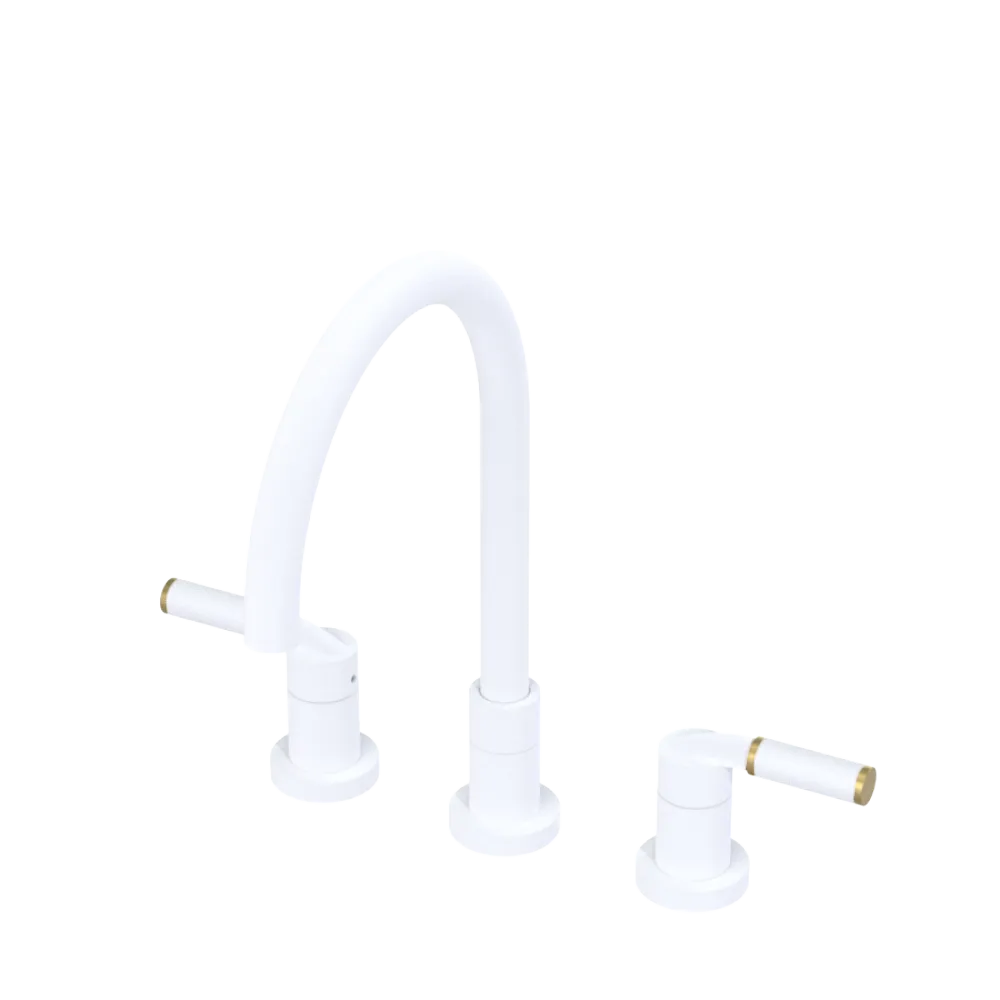 Rubinet Widespread Kitchen Set Matt White