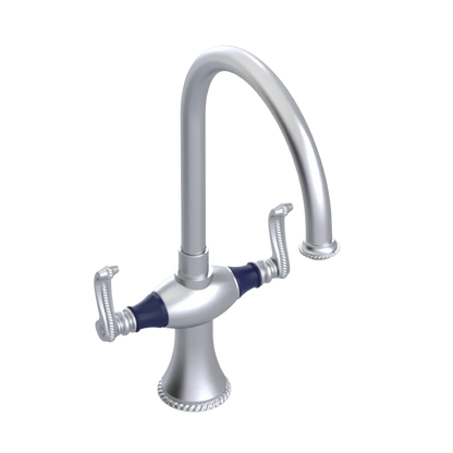 Rubinet Two Handle Single Hole Kitchen Set Satin Chrome