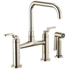 Brizo Bridge Faucet With Square Spout And Industrial Handle