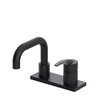 Rubinet 4" Centre Single Control Lav. Set. with Genesis spout (less drain) Matt Black