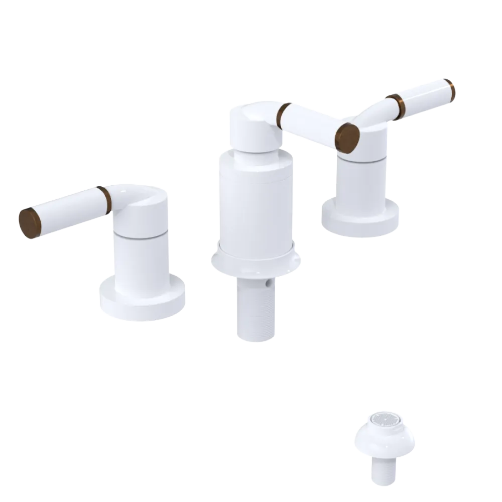 Rubinet Bidet Fitting with Spray, Diverter, and Vacuum Breaker (less drain) White