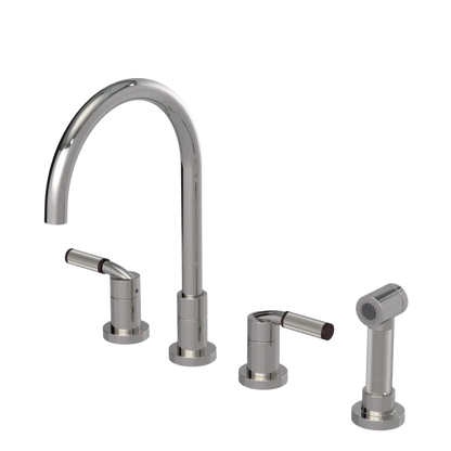 Rubinet Widespread Kitchen Set with Hand Spray Polished Nickel