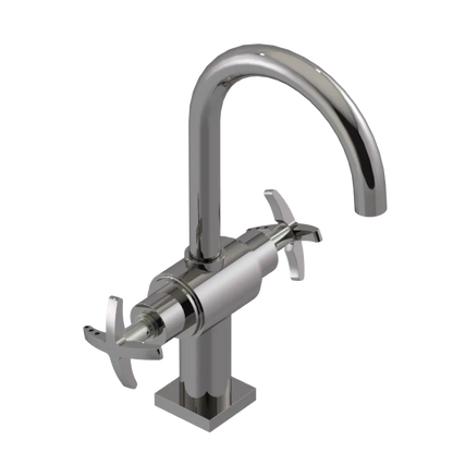 Rubinet Single Hole Dual Handle Lav. Set. (less drain) Polished Nickel