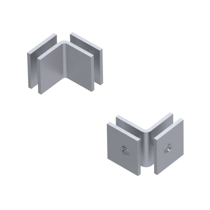 Rubinet 90 Glass to Glass Open Face Satin Chrome