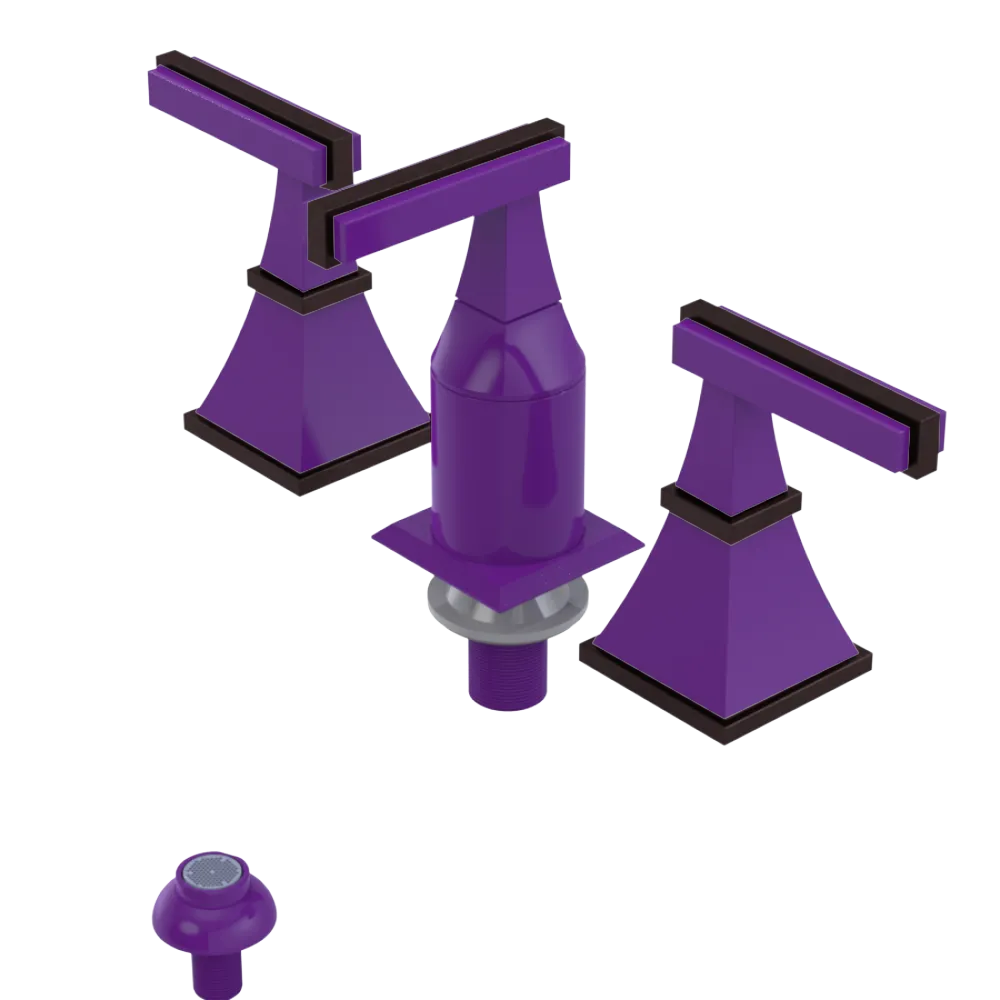 Rubinet Bidet Fitting with Spray, Diverter, and Vacum Breaker (Less Drain) Purple Haze