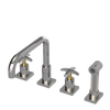 Rubinet Widespread Kitchen Set with Genesis Spout with Hand Spray Polished Nickel